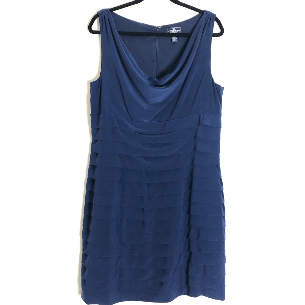 Blue Cowl neck dress.